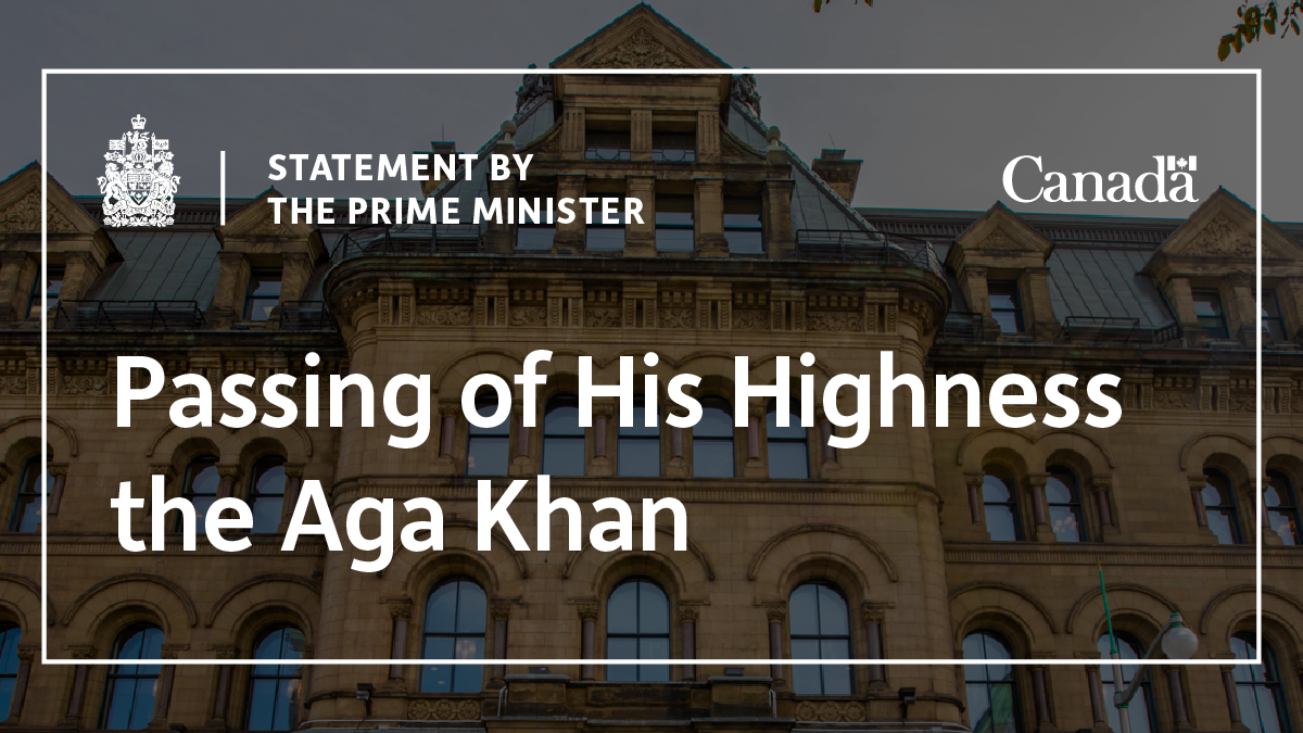 Statement by the Prime Minister on the passing of His Highness the Aga Khan