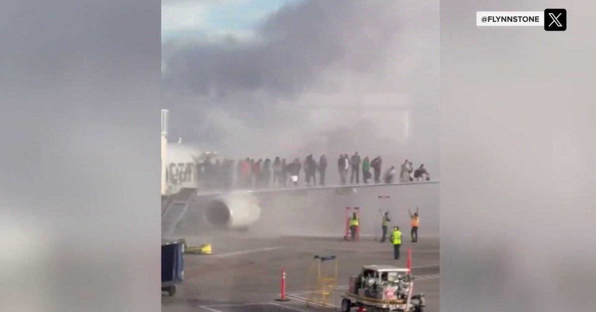 American Airlines plane engine catches fire after landing in Denver