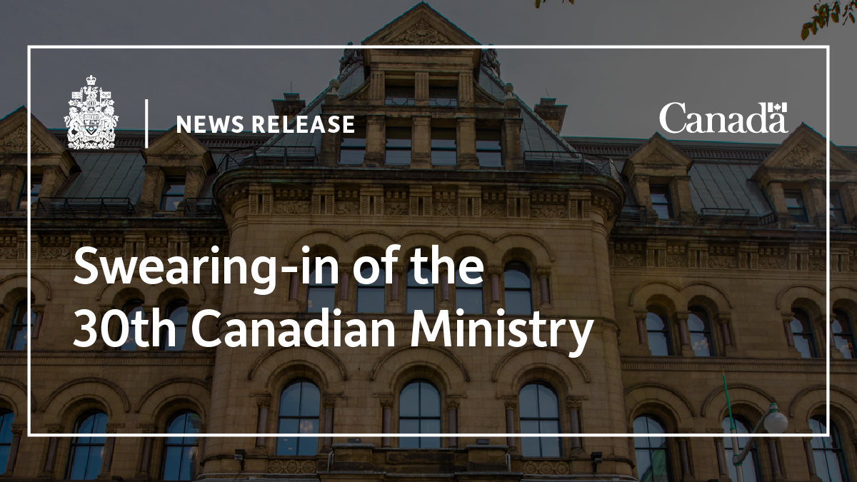 Swearing-in of the 30th Canadian Ministry