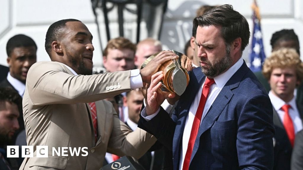 JD Vance drops college football trophy at White House
