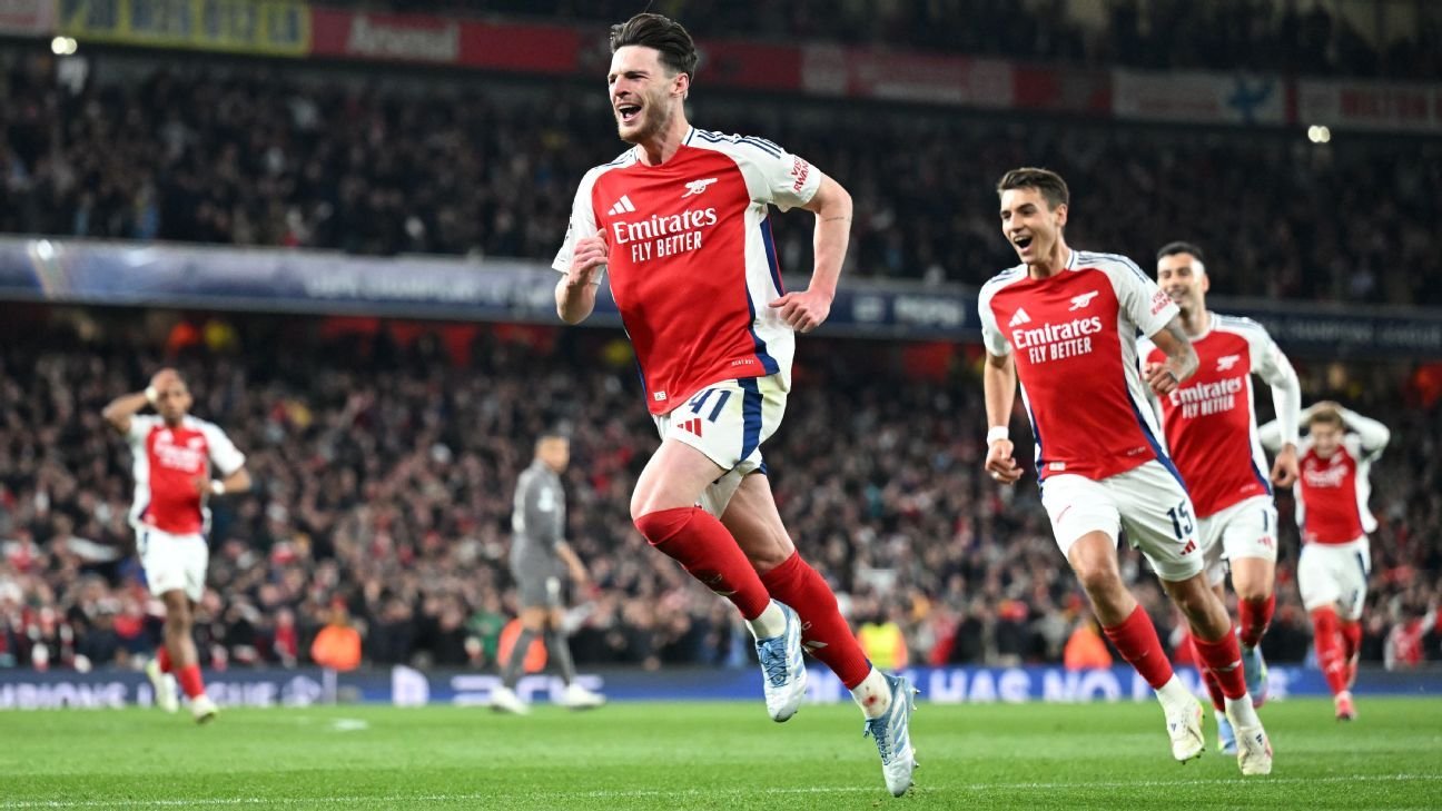 Champions League as it happened: Rice’s strikes stun Madrid