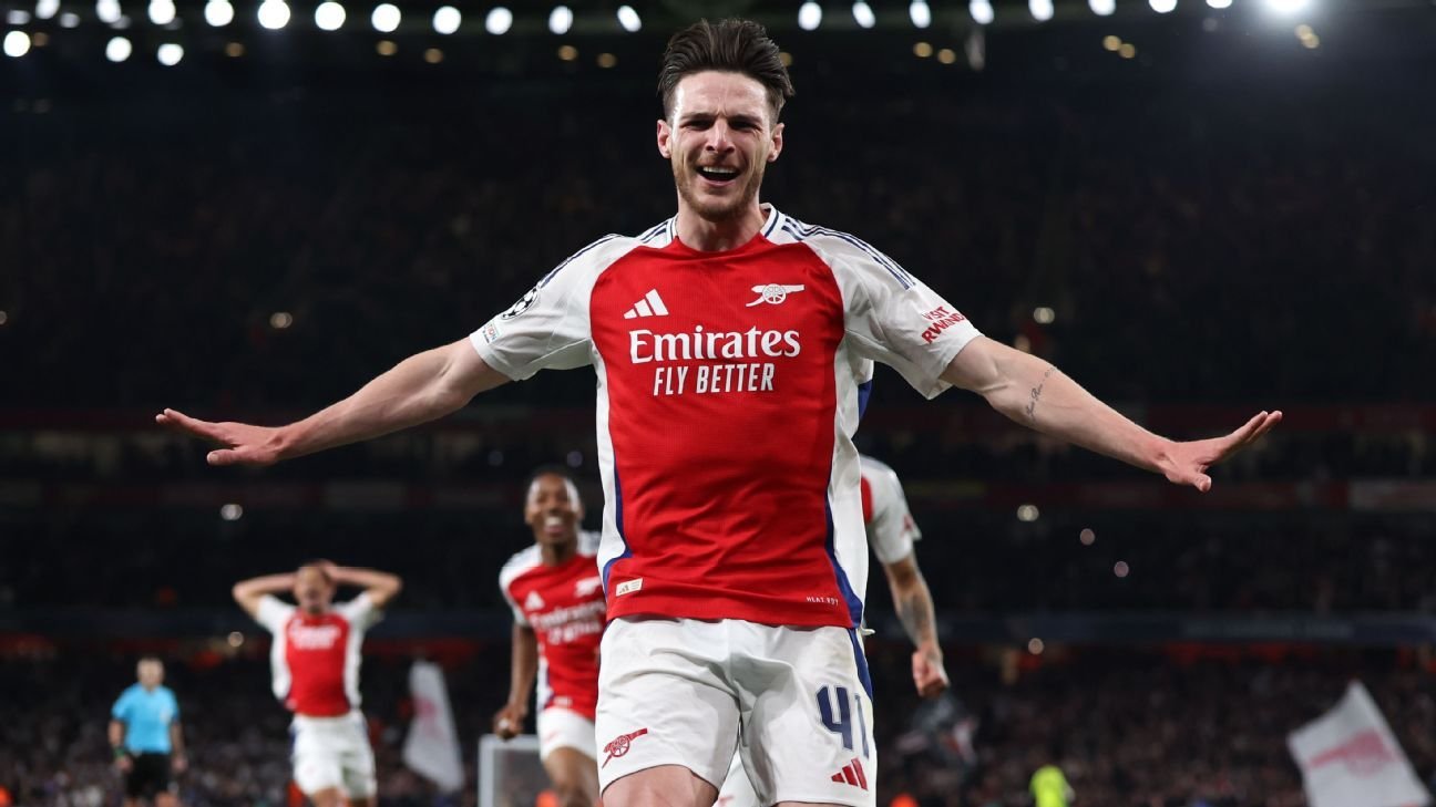Arsenal’s Declan Rice on freekick: Bukayo Saka told me to ‘go for it’
