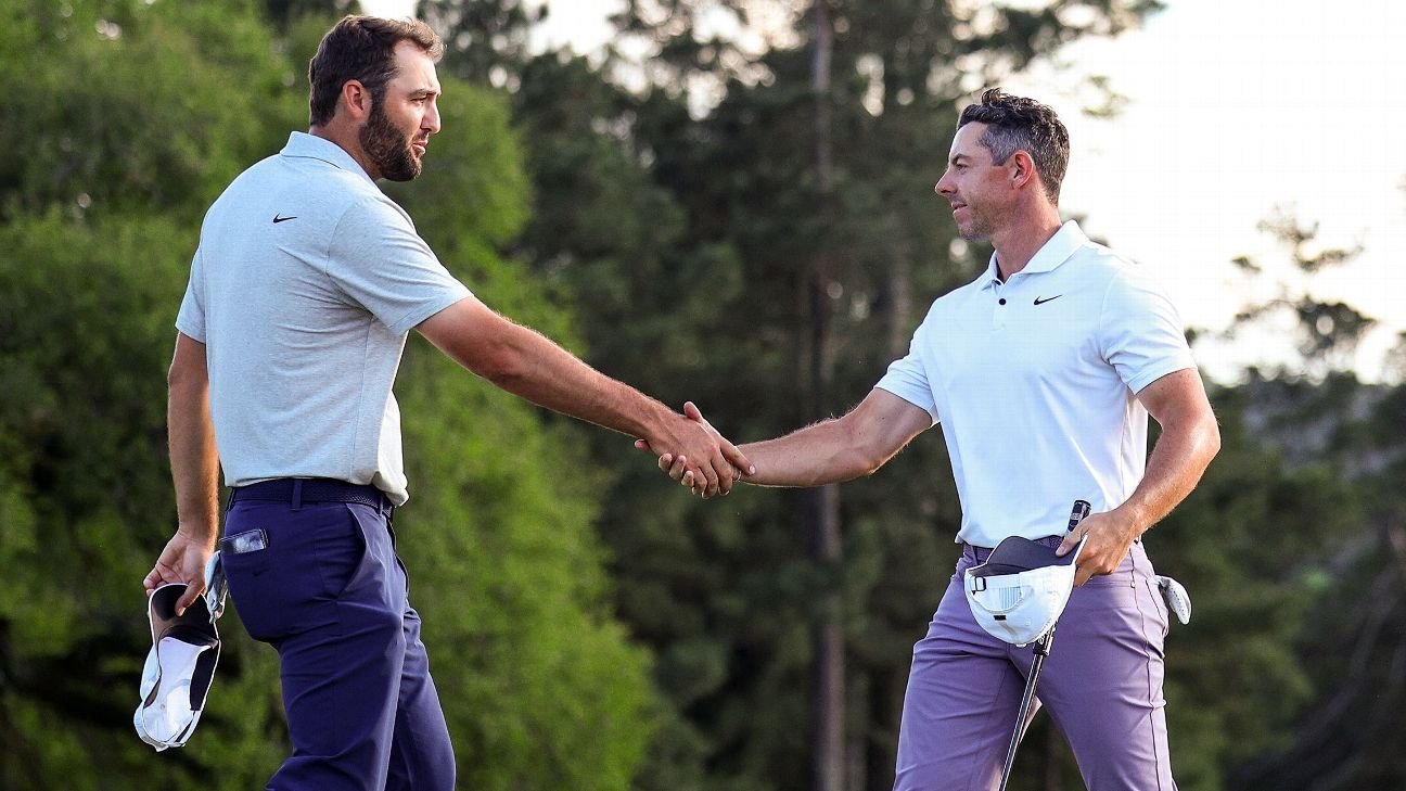 Contrasting styles, but McIlroy, Scheffler both the clear favorites in Augusta