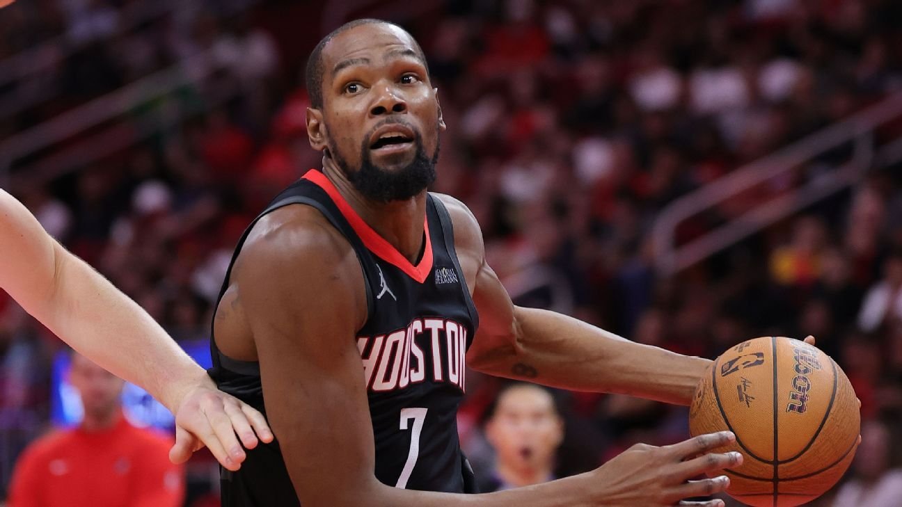 Rockets’ Kevin Durant eighth ever to reach 31,000 points