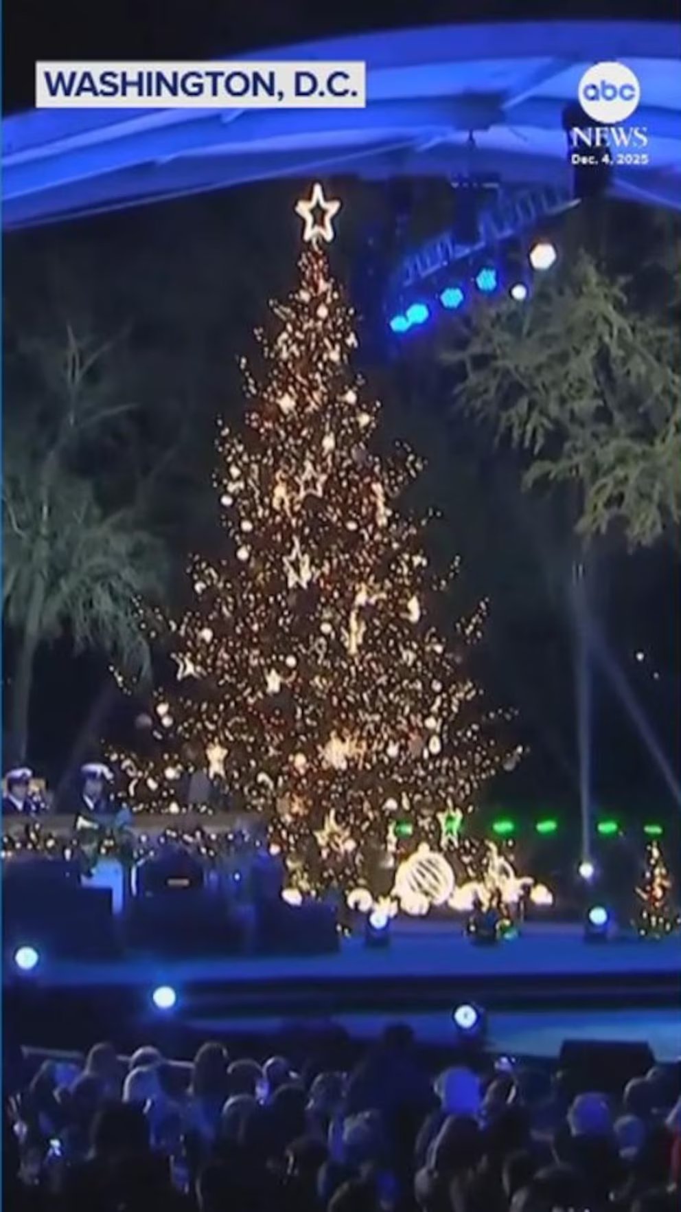 WATCH:  Trumps attend National Christmas Tree Lighting Ceremony