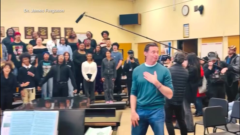 WATCH:  Hugh Jackman surprises high school choir