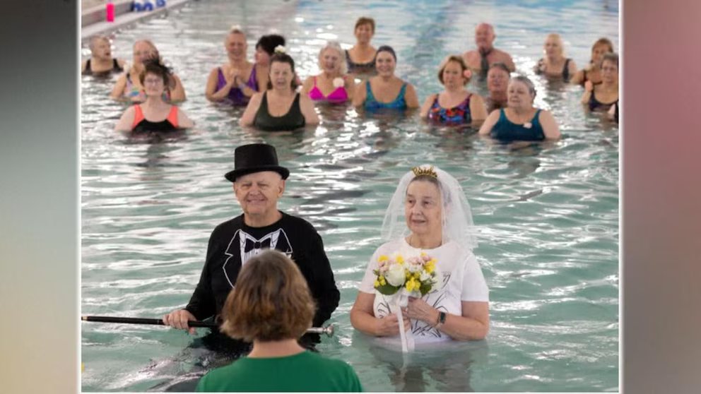 WATCH: The sweet story behind a senior couple's pool wedding