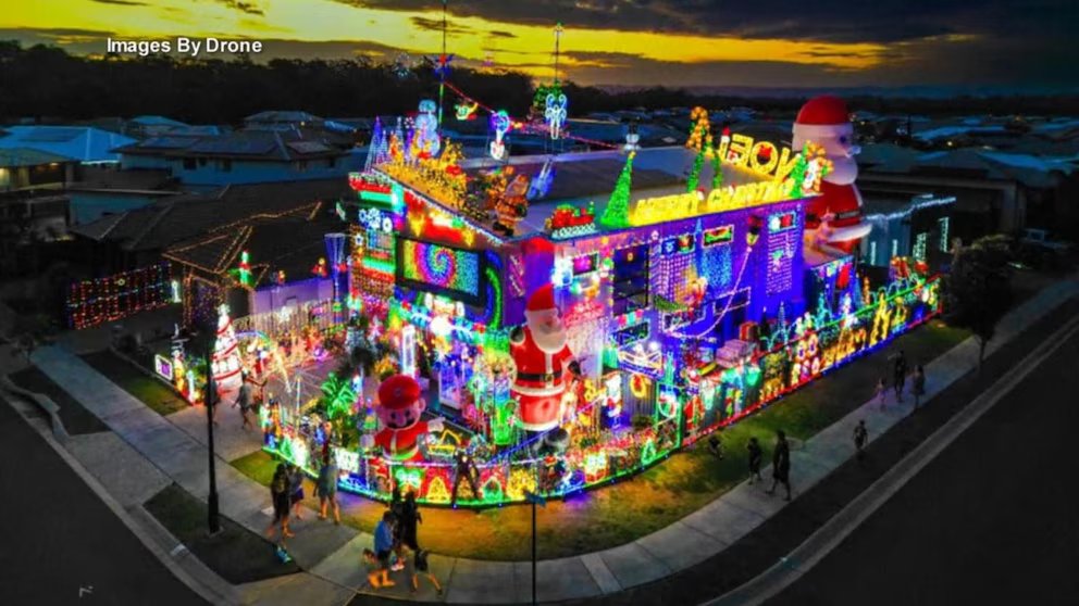 WATCH:  Australian home's epic Christmas light display returns