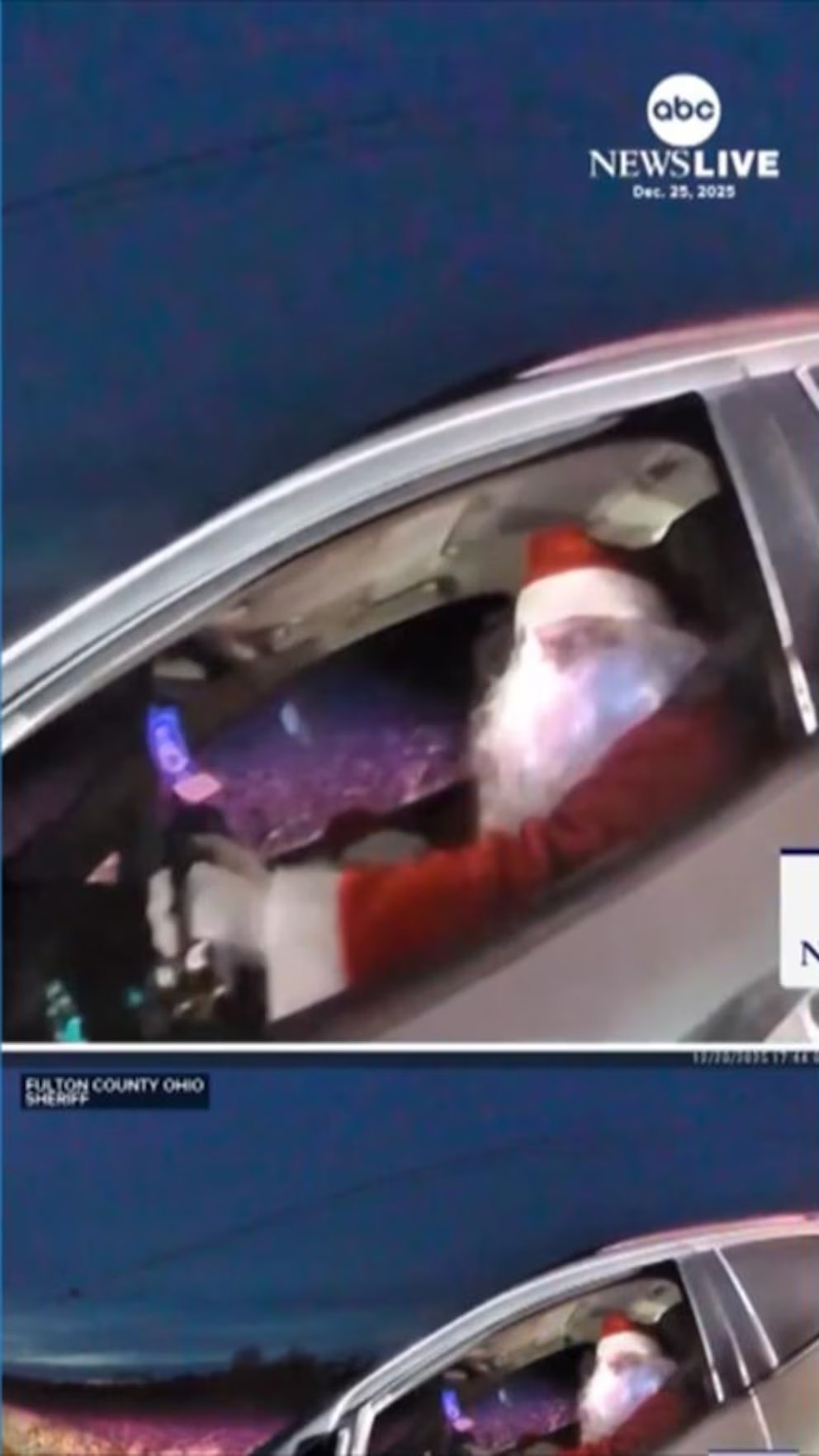 WATCH:  Santa Claus caught speeding through streets of Ohio