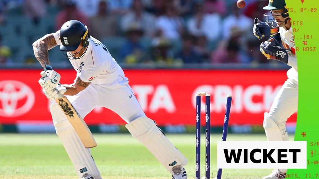 The Ashes 2025 third Test – day four: Australia’s Nathan Lyon bowls England’s Ben Stokes for five runs