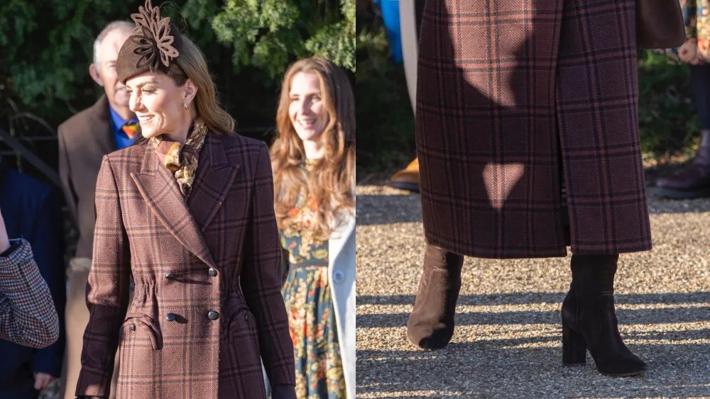 Kate Middleton Steps Out in Suede Boots for Christmas Church Service