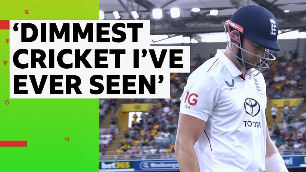 The Ashes second Test – day four: England’s Gus Atkinson is caught by Australia’s Steve Smith for three runs