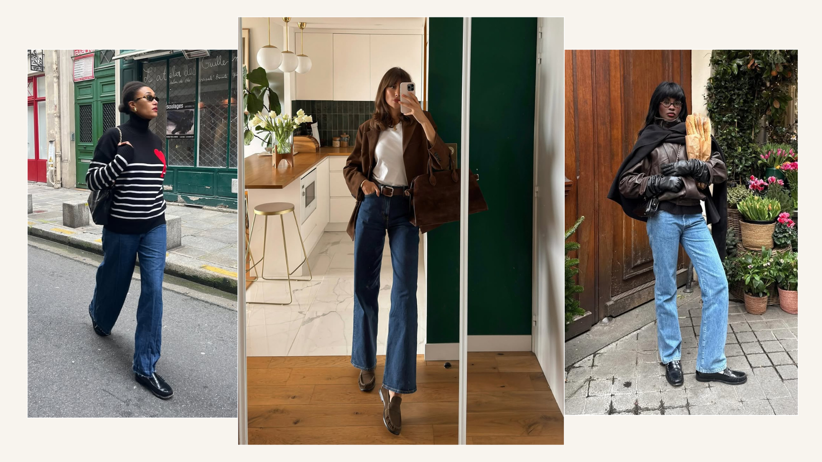 3 French-Girl Jeans-and-Loafers Outfits to Copy in December 2025