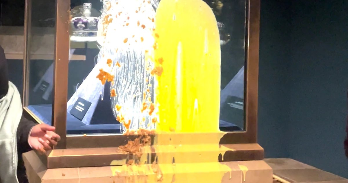 Protesters smear food on the case of the U.K. Crown Jewels