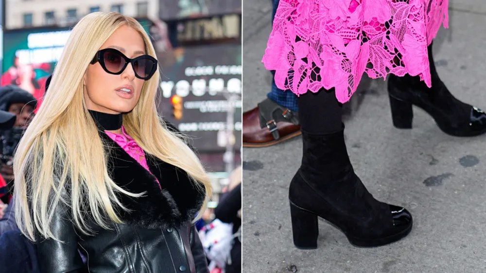 Paris Hilton Pairs Chanel Sock Boots With Pink Lace and Leather