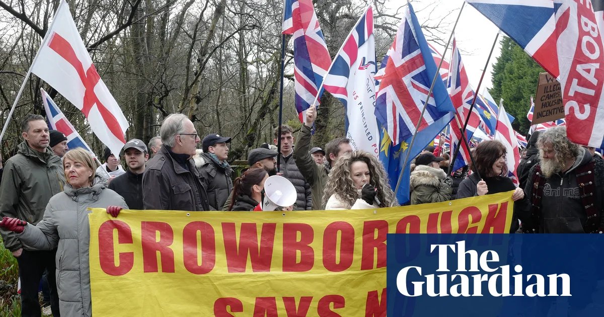 Thousands march in Crowborough over asylum plan for former military camp | Immigration and asylum