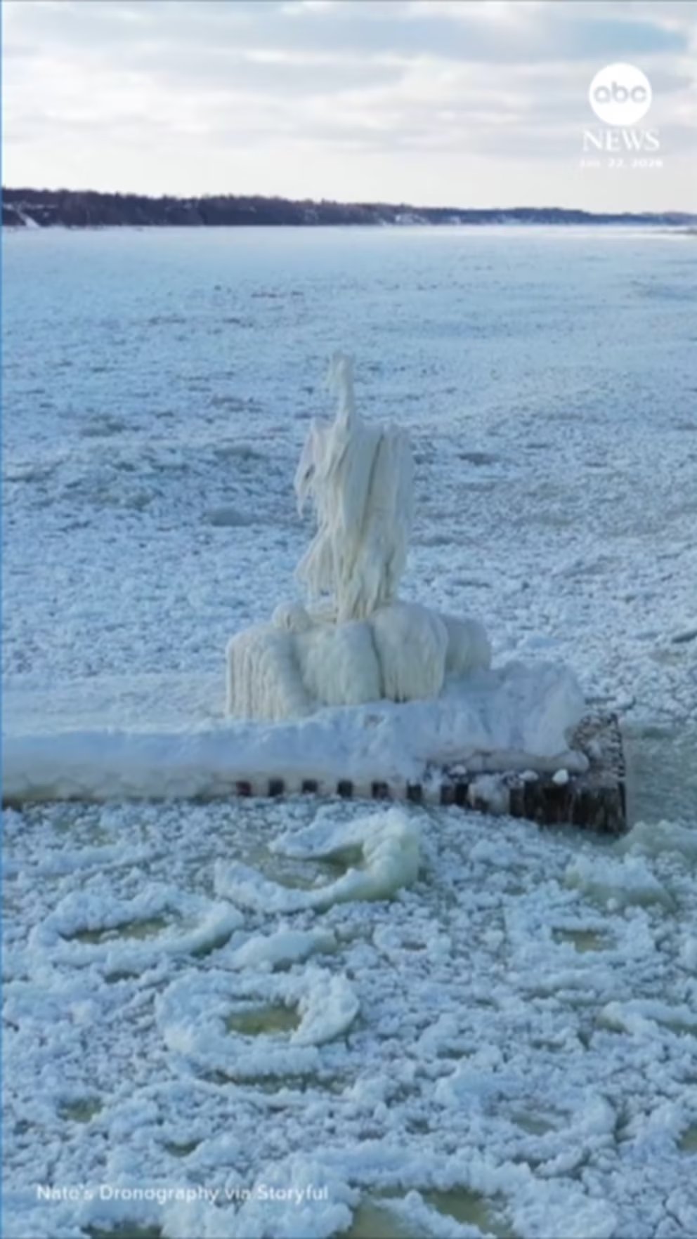 WATCH:  Lake Michigan covered in pancake ice