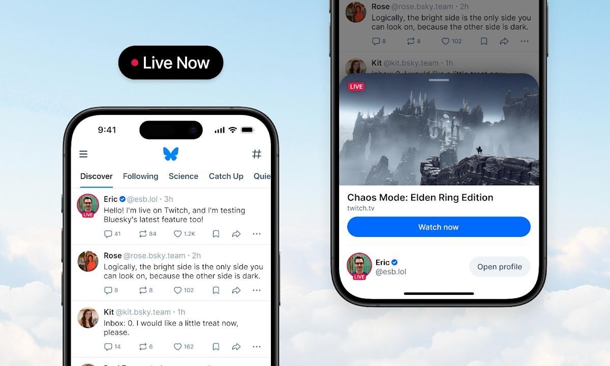 Bluesky’s ‘Live Now’ badge is available to everyone