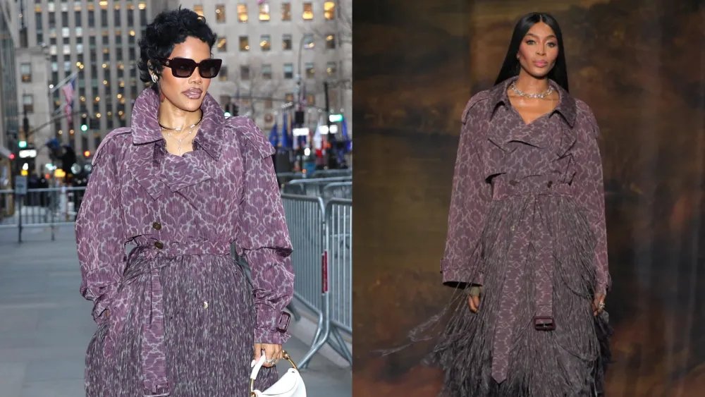 Teyana Taylor Styles Burberry’s Fringe Trenchcoat in New York City