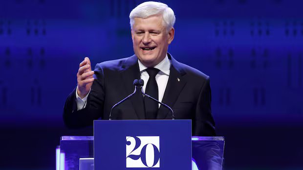 20 years after his first election win, Stephen Harper steps back into the spotlight