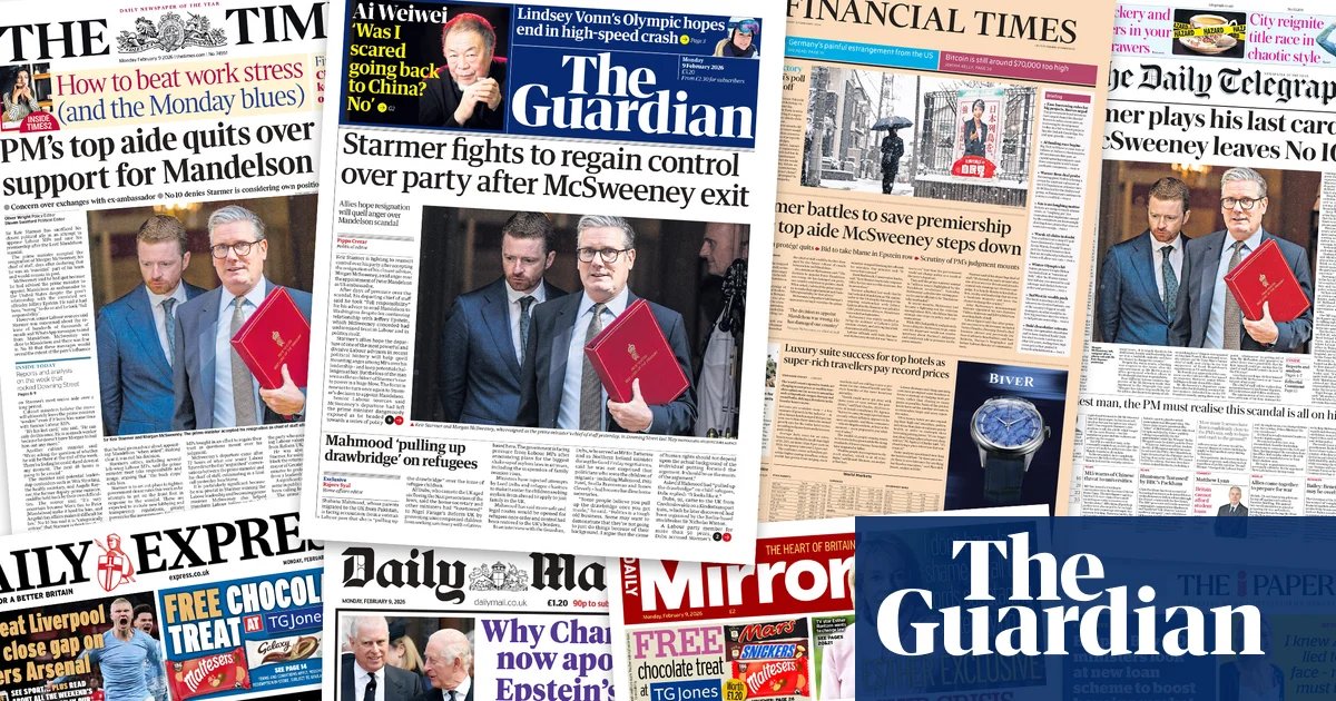 ‘Blame me’: what the UK papers say as Morgan McSweeney quits over Mandelson-Epstein scandal | Keir Starmer
