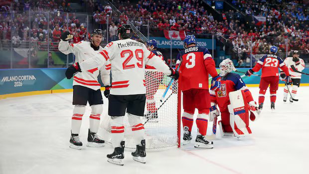 McDavid records 3 assists as Canada cruises past Czechia in men’s Olympic hockey opener