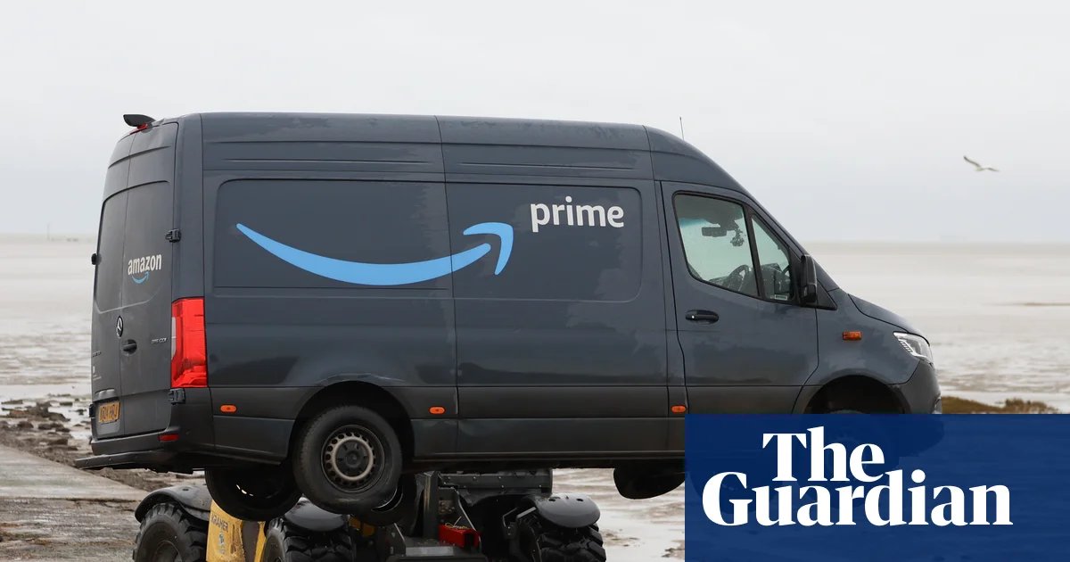 Amazon van gets stuck on Britain’s ‘most dangerous’ mudflat path | Essex
