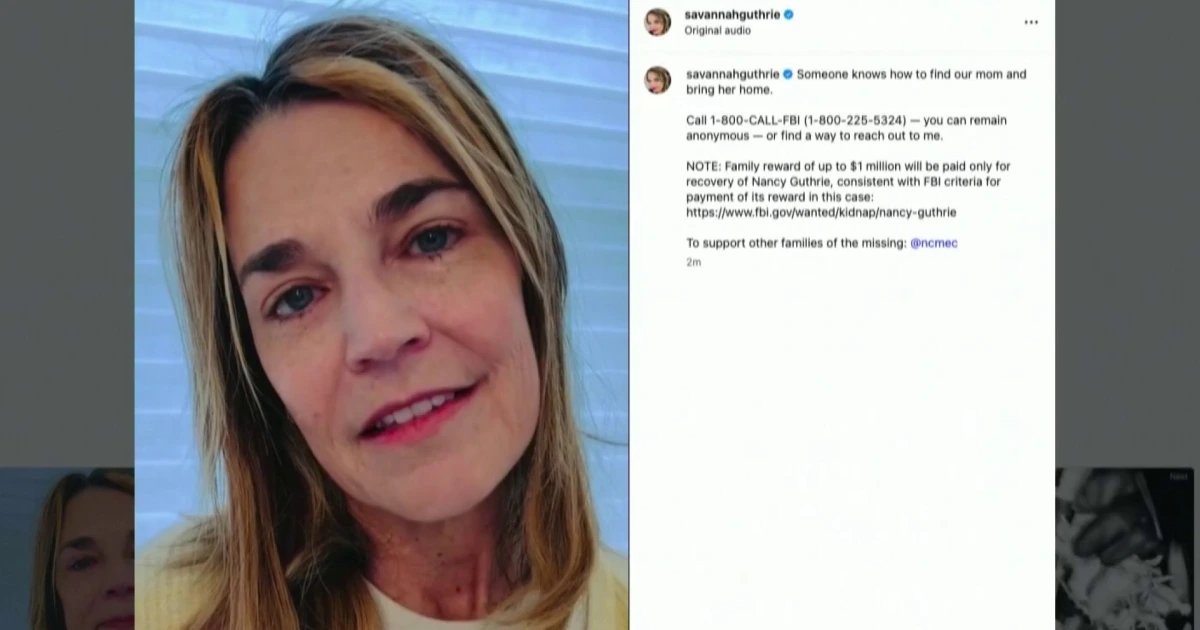 Savannah Guthrie offers $1 million reward in new video