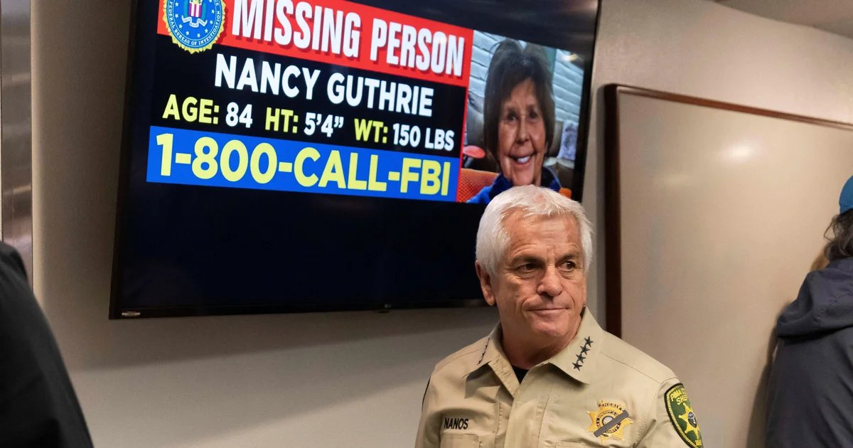 Arizona sheriff in Nancy Guthrie search defends sending DNA to Florida lab