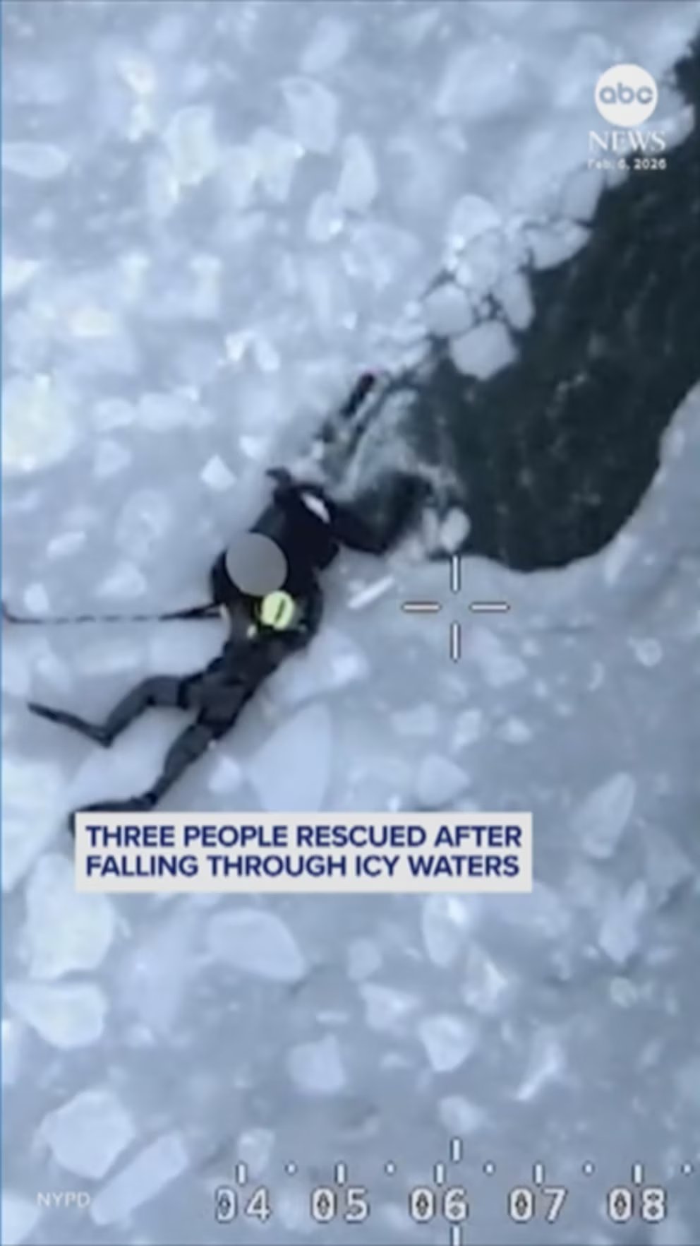 WATCH:  3 rescued after falling through icy waters