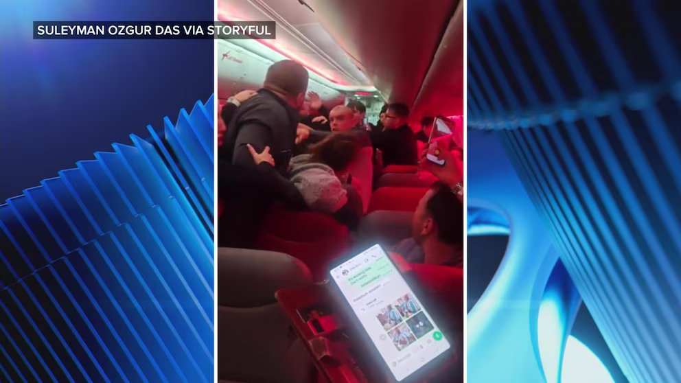 WATCH:  2 passengers banned for life after brawl on plane