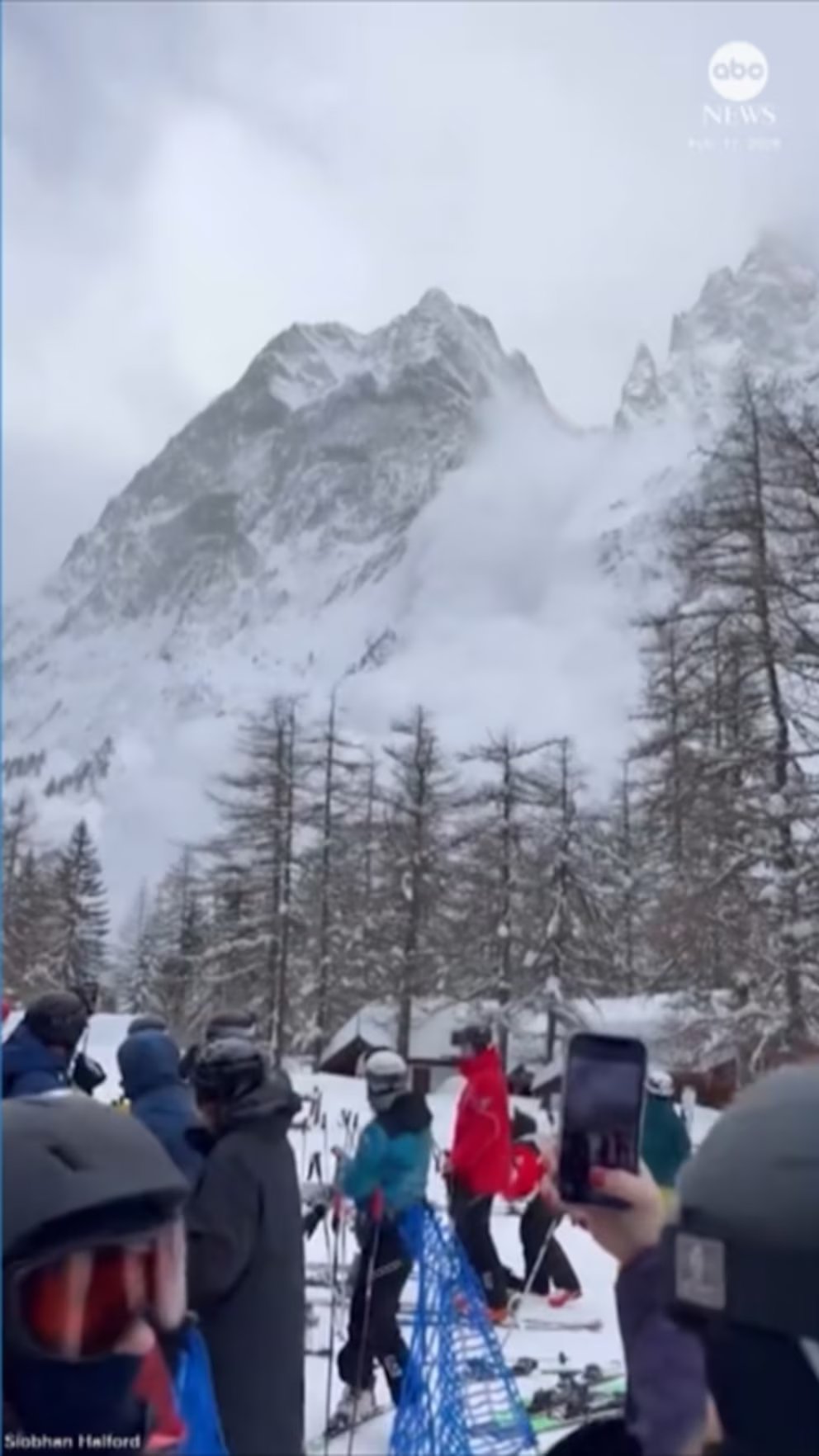 WATCH:  Avalanche coats skiers waiting in line for chair lift