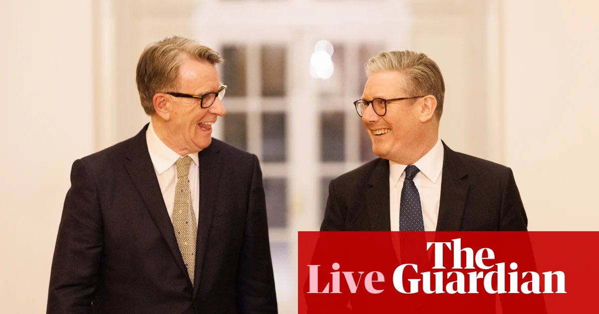 Minister says Mandelson ‘conned everyone’ in defence of Keir Starmer – UK politics live | Politics
