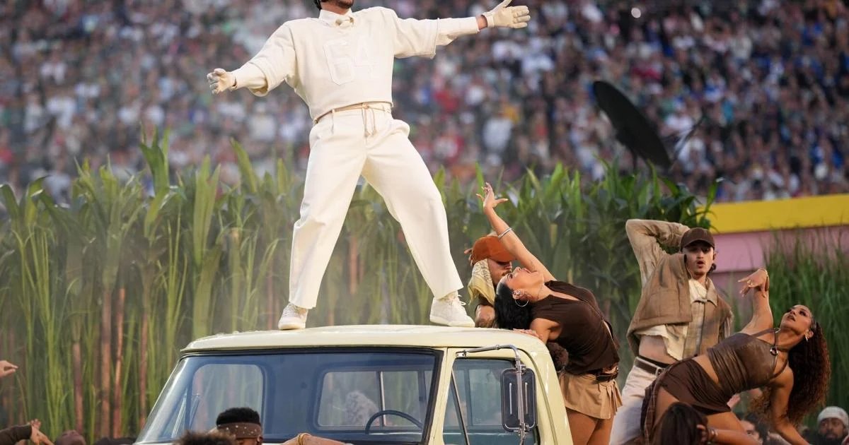 Super Bowl halftime highlights: Bad Bunny, celebrities and politics take to the field