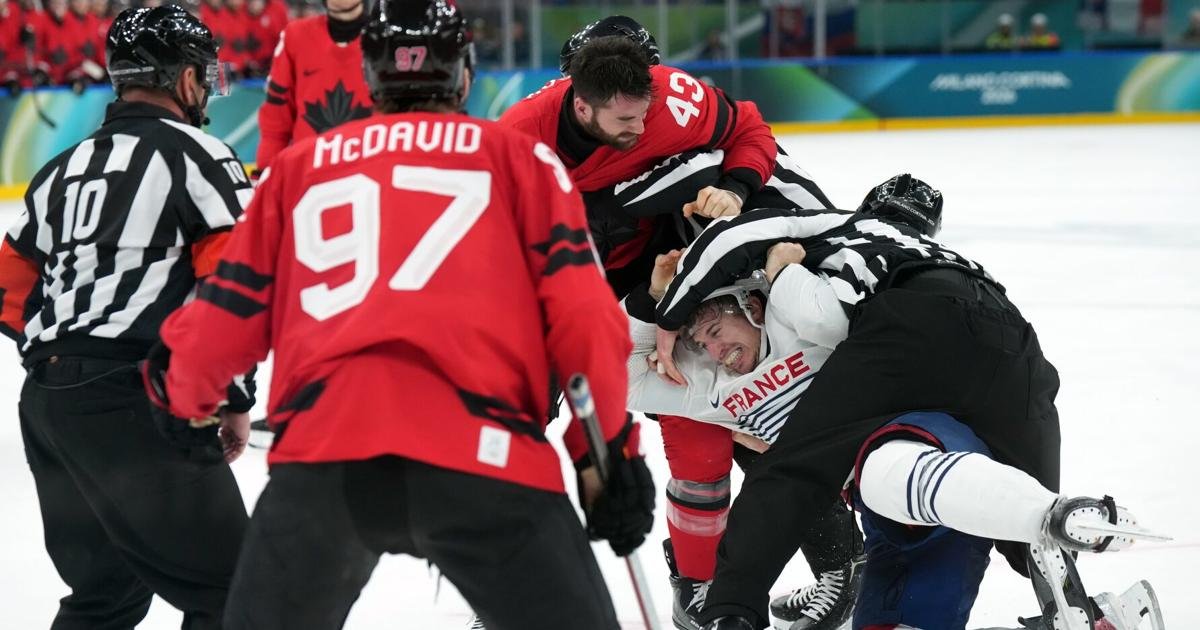 Concern for Nathan MacKinnon after French hit in Canada win