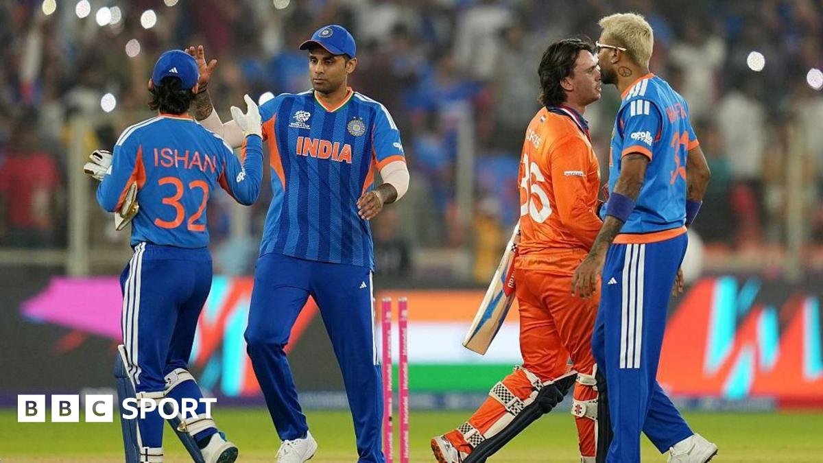 T20 World Cup: Abhishek Sharma out for a duck but India claim 17-run victory to end group stage unbeaten