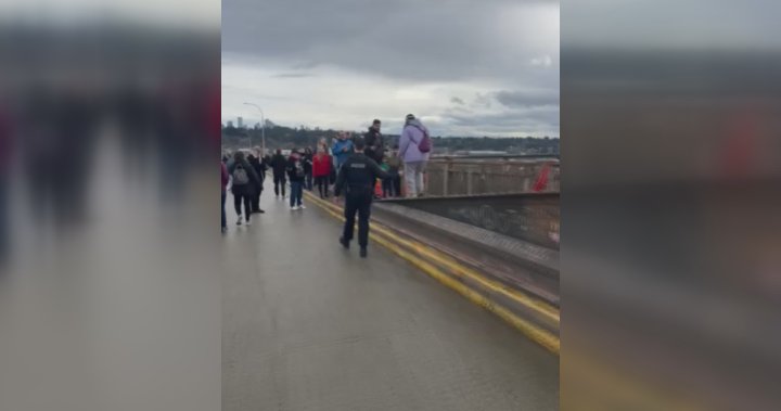 Pattullo Bridge closes early after people started to climb up the arch – BC