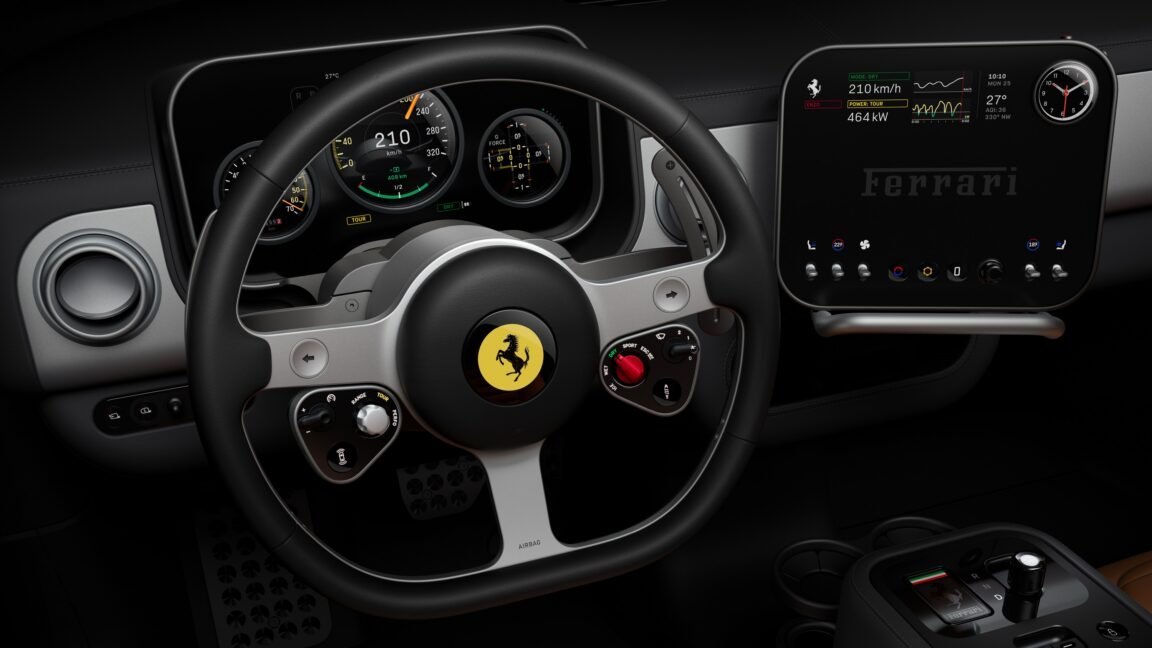Ive and Newson bring old-school charm to Ferrari’s first EV interior