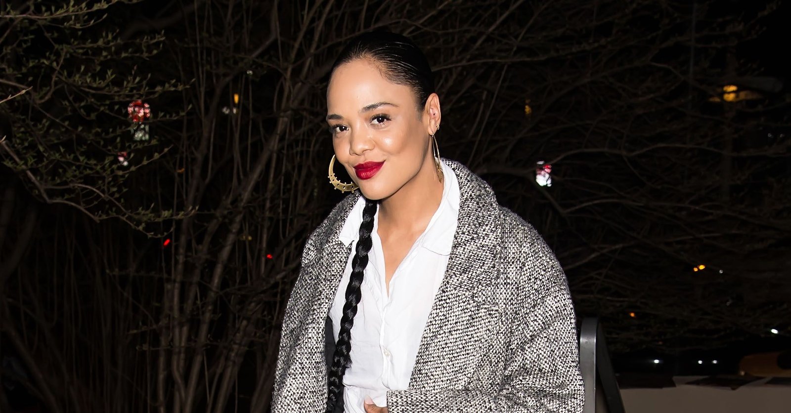 Tessa Thompson Just Wore This Unexpected Winter Shirt Trend