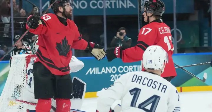 Canadian men’s hockey team beats France 10-2 – National