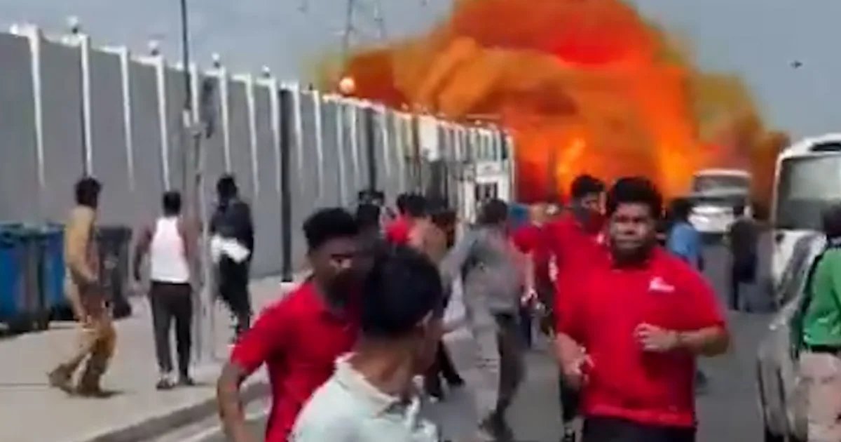 Falling missile debris explosion in Doha, Qatar