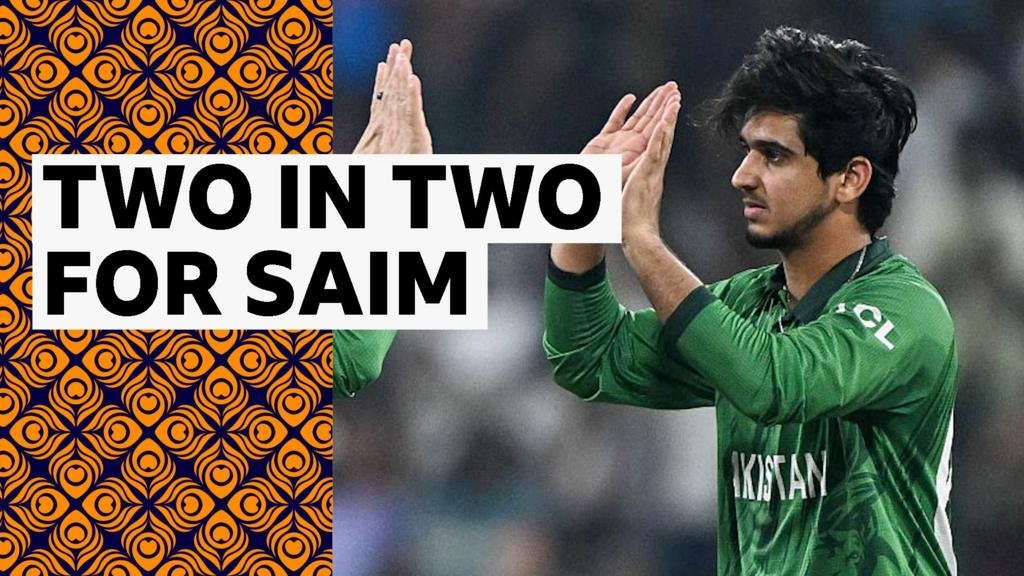 ICC Men’s T20 World Cup: Pakistan’s Saim Ayub dismisses India’s Tilak Varma and Hardik Pandya in back-to-back balls