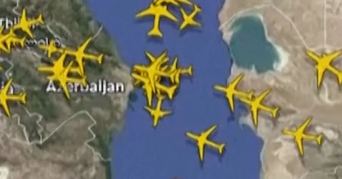 Flight animation shows planes avoiding Iranian airspace