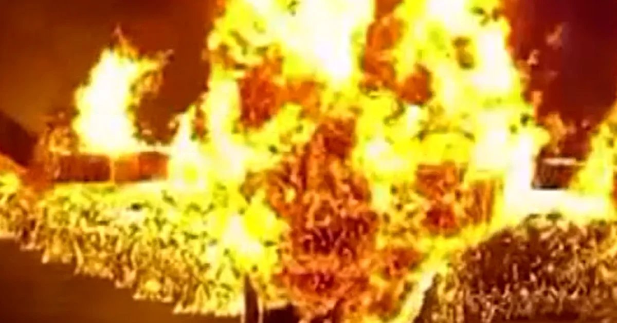 Two people rescued from a burning home in California