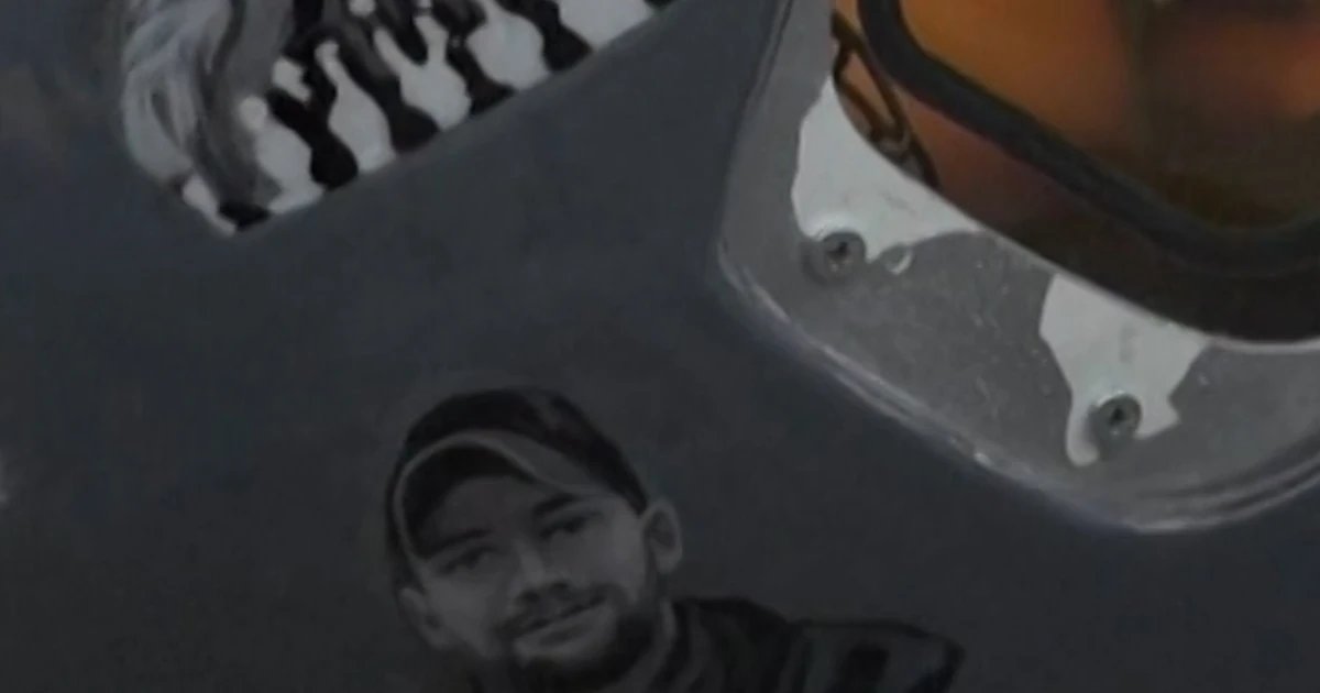 Ukrainian told he can’t use helmet showing war victims