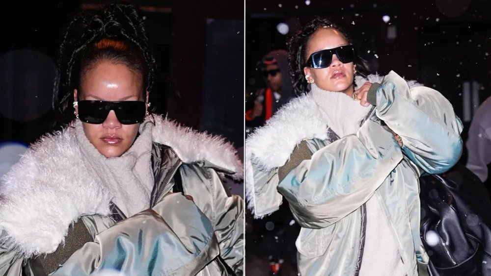 Rihanna Bundles Up in Vaquera’s Faux-fur Aviator Jacket in New York
