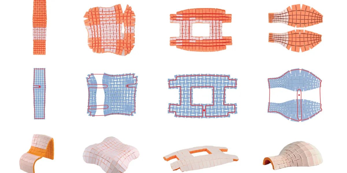 Just pull a string to turn these tile patterns into useful 3D structures