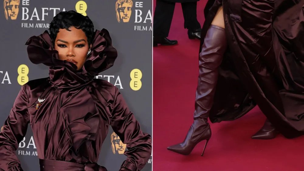 Teyana Taylor Brings Cherry Red Thigh-high Boots to the BAFTAs