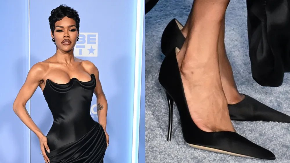 Teyana Taylor Struts in Pointed Satin Heels at 2026 NAACP Image Awards