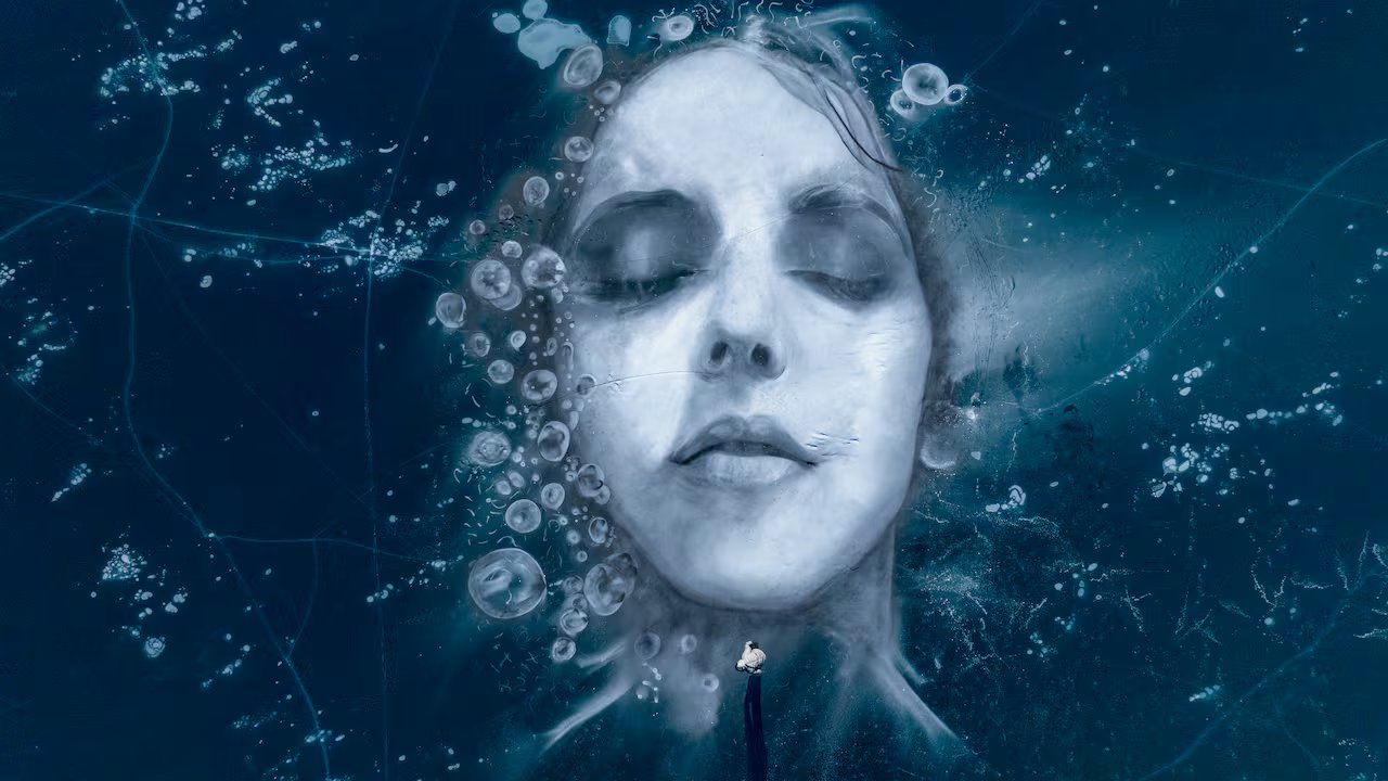 Artist uses frozen Alberta lake as his canvas